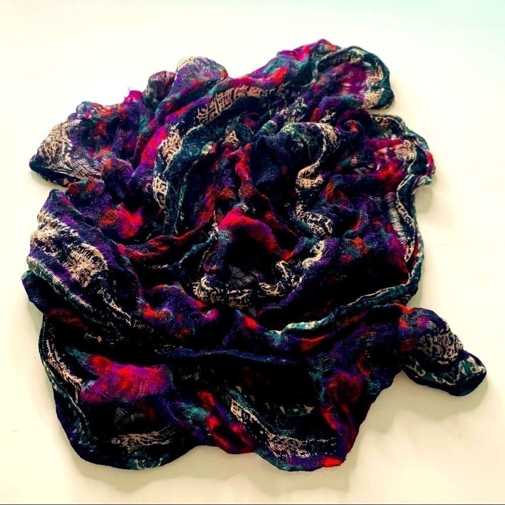 ECOTE Multicolor bohemian weave infinity scarf o/s adult accessory